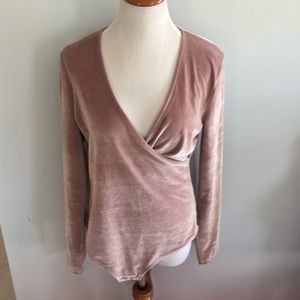 Madewell Lilac velvet bodysuit Sz L like new